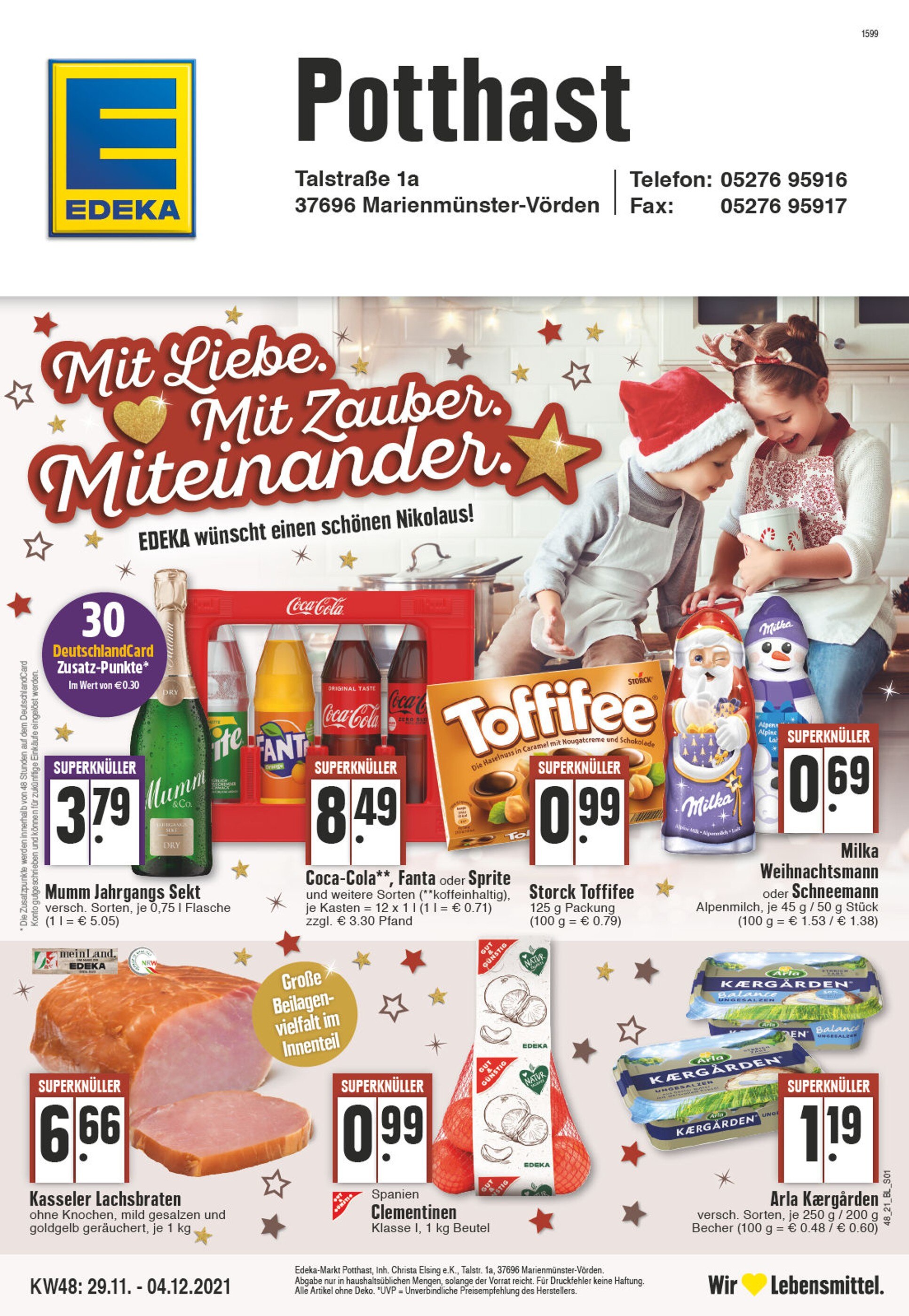 EDEKA Prospekt für Höxter mit 24 Seiten EDEKA Prospekt für Höxter: "Aktuelle Angebote", 24 Seiten, 29.11.2021 - 04.12.2021