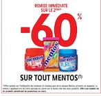 Promo -60% de remise immédiate sur le 2ème produit sur tout MENTOS à  dans le catalogue Intermarché Contact à Angles