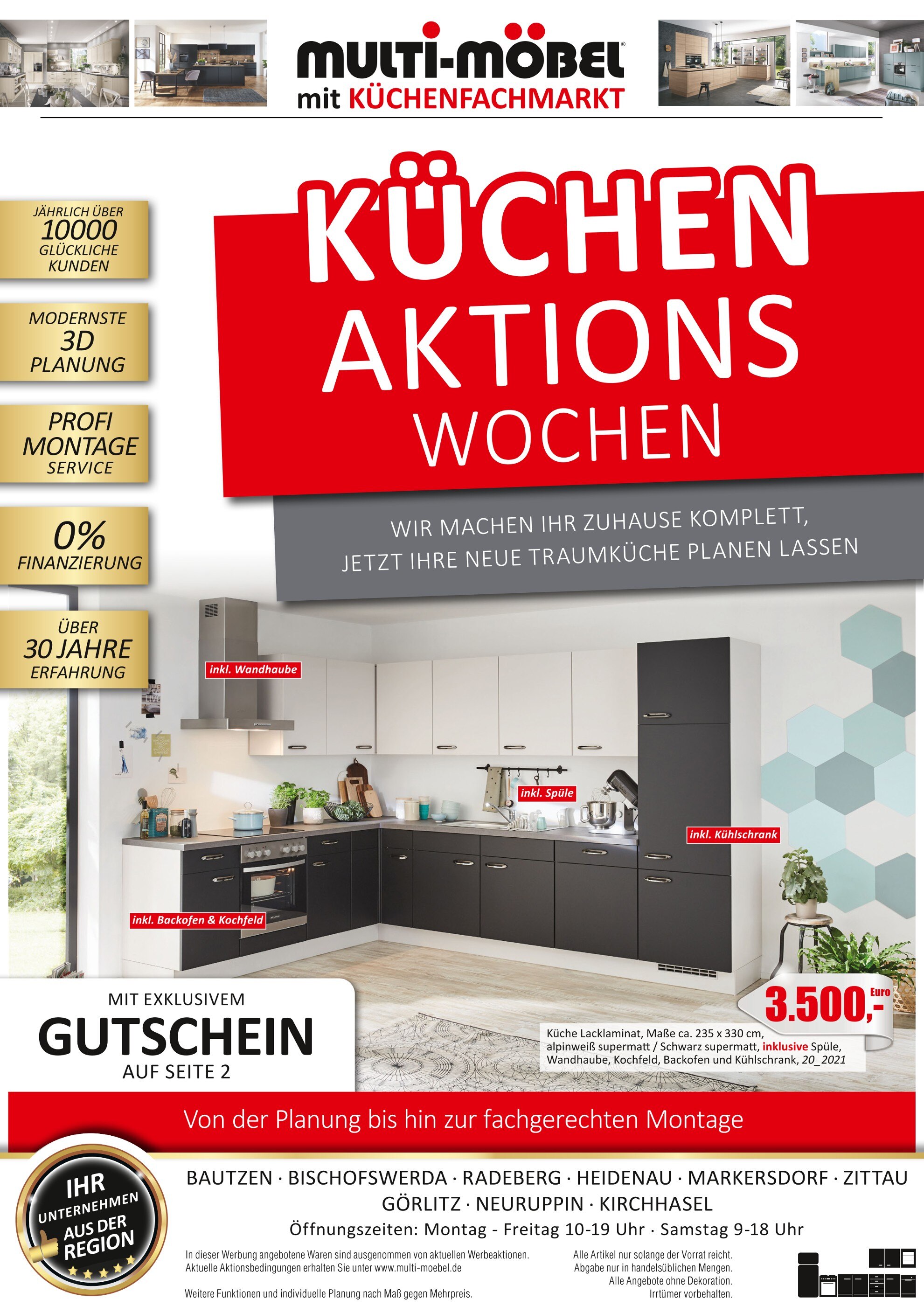 Multi Möbel Prospekt für Nietwerder mit 12 Seiten Multi Möbel Prospekt für Nietwerder: "KÜCHEN AKTIONSWOCHEN", 12 Seiten, 15.10.2021 - 15.12.2021