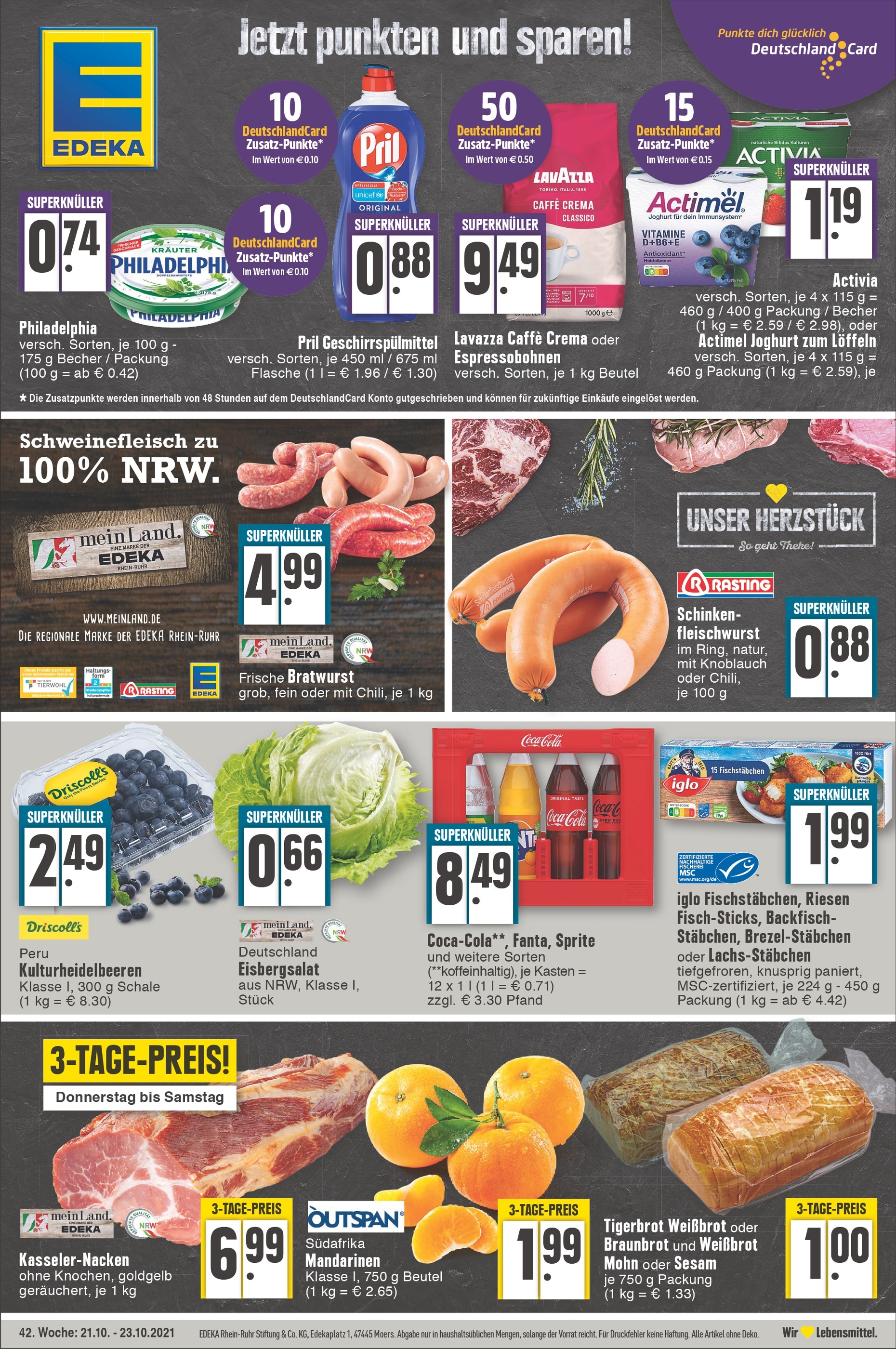 EDEKA Prospekt für Sundern mit 1 Seite EDEKA Prospekt für Sundern: "Unser Herzstück", 1 Seite, 21.10.2021 - 23.10.2021