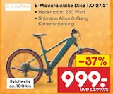 E-Mountainbike Dice 1.0 27,5“ im Angebot bei Netto Marken-Discount in Lüneburg E-Mountainbike Dice 1.0 27,5“ Angebote von Prophete bei Netto Marken-Discount Lüneburg für 999,00 €