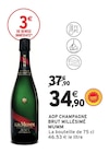 AOP Champagne Brut Millésimé - Mumm - Intermarché Super à Saint-Dizier AOP Champagne Brut Millésimé - Mumm en promo chez Intermarché Super Saint-Dizier à 34,90 €