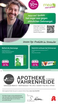 mea - meine apotheke Prospekt der Woche "Unsere November-Angebote" Seite 1, 01.11.2025 bis 30.11.2025 für Hannover Aktueller mea - meine apotheke Prospekt "Unsere November-Angebote" Seite 1 von 4 Seiten für Hannover