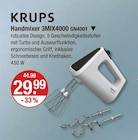 Handmixer 3MIX4000 im V-Markt Prospekt Handmixer 3MIX4000 von KRUPS im aktuellen V-Markt Prospekt für 29,99 €