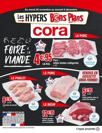Catalogue Supermarchés Cora en cours à Bobigny et alentours, FOIRE À LA VIANDE, 8 pages, 28/11/2023 - 09/12/2023