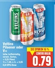 Pilsener oder V+ von Veltins im aktuellen E center Prospekt