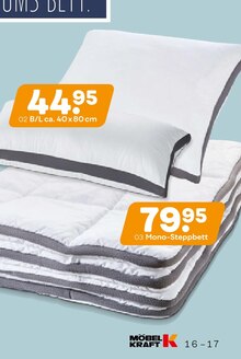 Möbel Kraft Teutschenthal - 3-Kammer-Kopfkissen oder Mono-Steppbett 3-Kammer-Kopfkissen oder Mono-Steppbett Angebot bei Möbel Kraft Teutschenthal im Prospekt Schöner Aufwachen. Mit traumhaften Bettwaren und Zubehör.