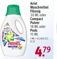 Waschmittel von Ariel im aktuellen Rossmann Prospekt für 4.79€