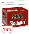 Tannenzäpfle im Angebot bei GLOBUS in Mannheim Tannenzäpfle Angebote von Rothaus bei GLOBUS Mannheim für 15,99 €