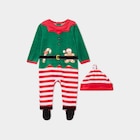 Ensemble Noël dors-bien boutonné bonnet vert bébé - La Halle Ensemble Noël dors-bien boutonné bonnet vert bébé à 11,19 € dans le catalogue La Halle