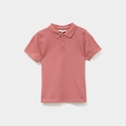 Polo manches courtes à détail brodé vieux rose garçon dans le catalogue La Halle