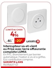 Promo Interrupteur va-et-vient ou Prise avec terre affleurante complète LUMIA à 4,96 € dans le catalogue Weldom à Corbigny