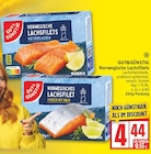Norwegische Lachsfilets von Gut&Günstig für 4,44 € bei EDEKA im Angebot Norwegische Lachsfilets von Gut&Günstig im aktuellen EDEKA Prospekt