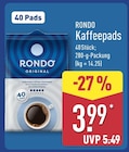 Kaffeepads von RONDO für 3,99 € bei ALDI Nord im Angebot Kaffeepads von RONDO im aktuellen ALDI Nord Prospekt