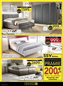 Bett im aktuellen BRAUN Möbel-Center Prospekt (Reutlingen) Bett im BRAUN Möbel-Center Prospekt "JUBILÄUMS SSV" mit 20 Seiten (Reutlingen)