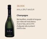 Champagne - AYALA, BRUT MAJEUR en promo chez Monoprix Oullins Francheville à 38,90 €