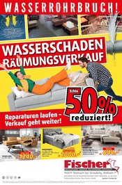 Bett im Polstermöbel Fischer Prospekt in Regensburg Aktueller Polstermöbel Fischer Prospekt mit Bett, "WASSERSCHADEN RÄUMUNGSVERKAUF", Seite 1