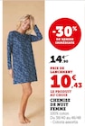 Chemise de nuit femme - U Collection en promo chez Hyper U Melun à 10,43 €