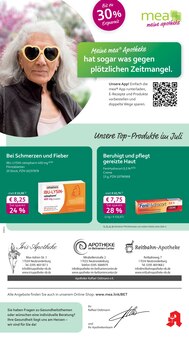 Aktueller mea - meine apotheke Prospekt "Unsere Juli-Angebote" Seite 1 von 4 Seiten
