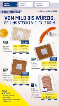 Bratwurst im METRO Prospekt "Wochenangebote + Gewinnspiel" mit 53 Seiten (Oberhausen)