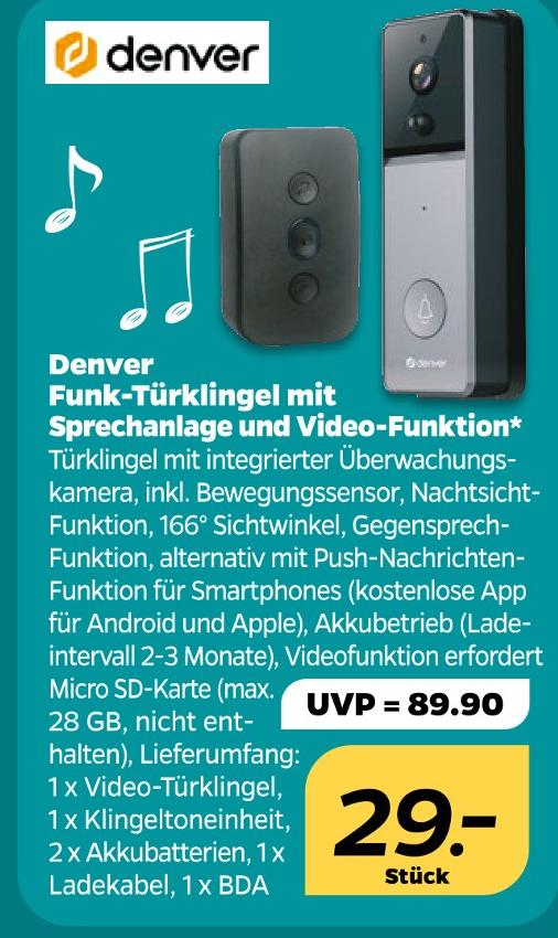 Funk-Türklingel mit Sprechanlage und Video-Funktion