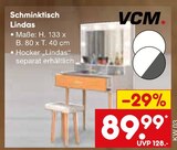 Schminktisch Lindas von VCM im aktuellen Netto Marken-Discount Prospekt für 89,99 €