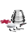 Batterie de cuisine Tefal Ingenio Cook Eat set Inox 15p Casseroles poeles et ustensiles L881SF04 - Tefal dans le catalogue Darty