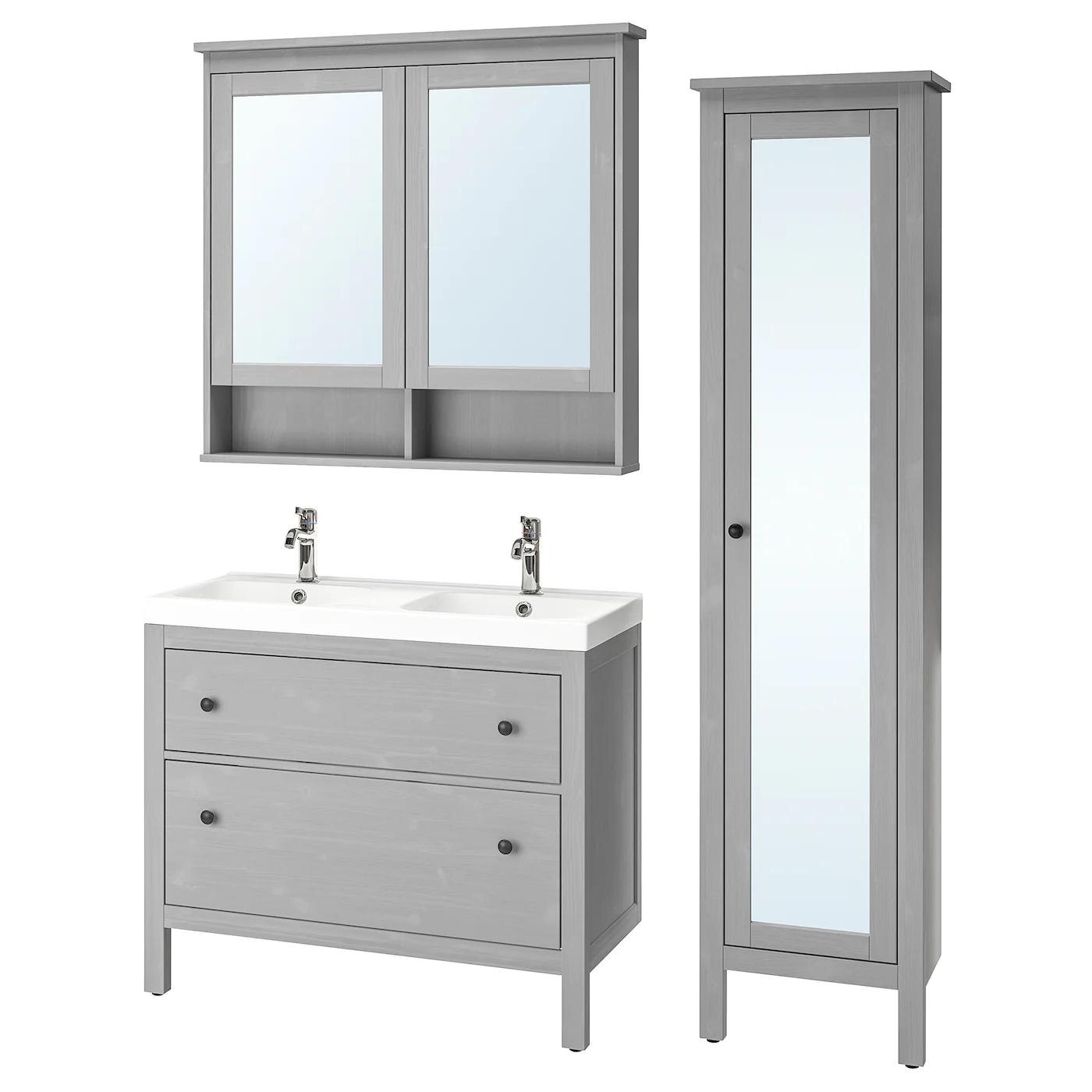 {{query}} von HEMNES / ODENSVIK Badeinrichtung 6-tlg. grau/VOXNAN Mischbatterie von HEMNES / ODENSVIK