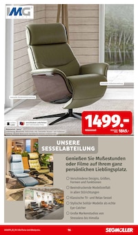 Sitzmöbel im aktuellen Segmüller Prospekt (Augsburg) Sitzmöbel im Segmüller Prospekt "TV-MÖBEL SPEZIAL" mit 22 Seiten (Augsburg)