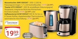 Wasserkocher AWK1000SAT oder Toaster ATS1000SAT oder Kaffeeautomat ACM1000SAT im Angebot bei GLOBUS in Halle Wasserkocher AWK1000SAT oder Toaster ATS1000SAT oder Kaffeeautomat ACM1000SAT Angebote von Bestron bei GLOBUS Halle für 19,99 €