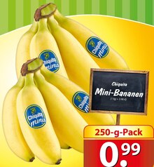 Chiquita Mini-Bananen bei famila Nordost in Bielefeld Chiquita Mini-Bananen im Angebot bei famila Nordost Bielefeld für 0,99 €