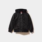 Blouson bomber à capuche noir garçon en promo chez La Halle Blouson bomber à capuche noir garçon dans le catalogue La Halle