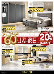 Schlafzimmer im BRAUN Möbel-Center Prospekt in Filderstadt Aktueller BRAUN Möbel-Center Prospekt mit Schlafzimmer, "60 Jahre Braun Möbel Center", Seite 4