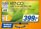 LED TV 43 LED 8251 DG Angebote von Kendo bei expert Ibbenbüren für 399,00 €