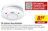 10-Jahres-Rauchmelder für 8,99 € bei toom Baumarkt im Angebot 10-Jahres-Rauchmelder im aktuellen toom Baumarkt Prospekt
