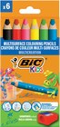 6 Crayons Larges Multi-Surfaces + Taille Crayon Kids - BIC en promo chez Intermarché Super Nantes à 7,91 €