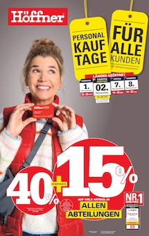 Aktueller Höffner Glinde Prospekt Höffner Glinde Prospekt "PERSONALKAUFTAGE FÜR ALLE KUNDEN" mit 4 Seiten