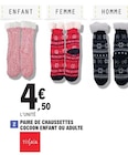 Paire de chaussettes cocoon enfant ou adulte - Tissaia en promo chez E.Leclerc Lyon à 4,50 €