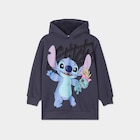 Promo Sweat à capuche fourré hoodie Stitch gris foncé fille à 22,99 € dans le catalogue La Halle à Itteville