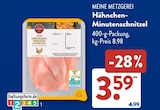 Hähnchen-Minuten-Schnitzel von Meine Metzgerei für 3,59 € bei ALDI SÜD im Angebot Hähnchen-Minuten-Schnitzel von Meine Metzgerei im aktuellen ALDI SÜD Prospekt