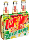 BIÈRE DESPERADOS SUNLIGHT CITRON & CITRON VERT - DESPERADOS en promo chez Auchan Supermarché Boulogne-Billancourt à 3,99 €