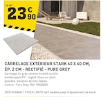 Carrelage extérieur Stark 60 x 60 cm, ép. 2 cm - rectifié - Pure Grey à Tout Faire dans Saint-Martin-de-la-Cluze