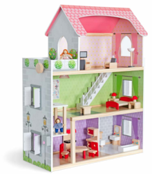 Action Coignières - Maison de Poupées en Bois Promo Maison de Poupées en Bois dans le catalogue Action "Petits prix, grands sourires" à Coignières