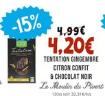 Tentation Gingembre Citron Confit & Chocolat Noir - Le Moulin du Pivert à 4,20 € dans le catalogue Naturalia