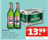 Beck's bei Getränke Oase im Prospekt "" für 13,99 €