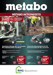 RHG Baucentrum Prospekt: "Metabo-Aktionssets – Jetzt ZUGREIFEN!", 4 Seiten, 23.05.2024 - 31.03.2025