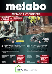 Aktueller RHG Baucentrum Baumarkt Prospekt in Neumark und Umgebung, "Metabo-Aktionssets – Jetzt ZUGREIFEN!" mit 4 Seiten, 23.05.2024 - 31.03.2025