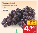 Trauben dunkel im Angebot bei Netto Marken-Discount in Düsseldorf Trauben dunkel Angebote bei Netto Marken-Discount Düsseldorf für 4,44 €