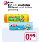 Duft- oder Geruchsstopp Müllbeutel Angebote von Rubin bei Rossmann Rheda-Wiedenbrück für 0,99 €