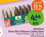 feine Bio-Oblaten-Lebkuchen im tegut Prospekt feine Bio-Oblaten-Lebkuchen von Alnatura im aktuellen tegut Prospekt für 4,44 €